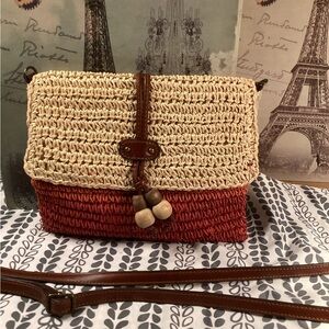 LUCKY BRAND Straw Woven CROSSBODY SMALL BAG